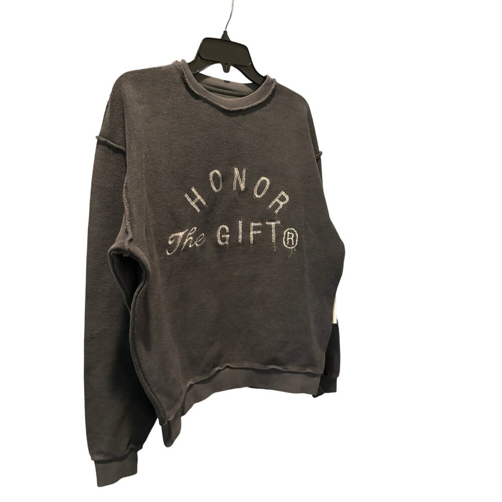 REVOLVE Charcoal Gray 'HONOR The GIFT' Crewneck Sweatshirt